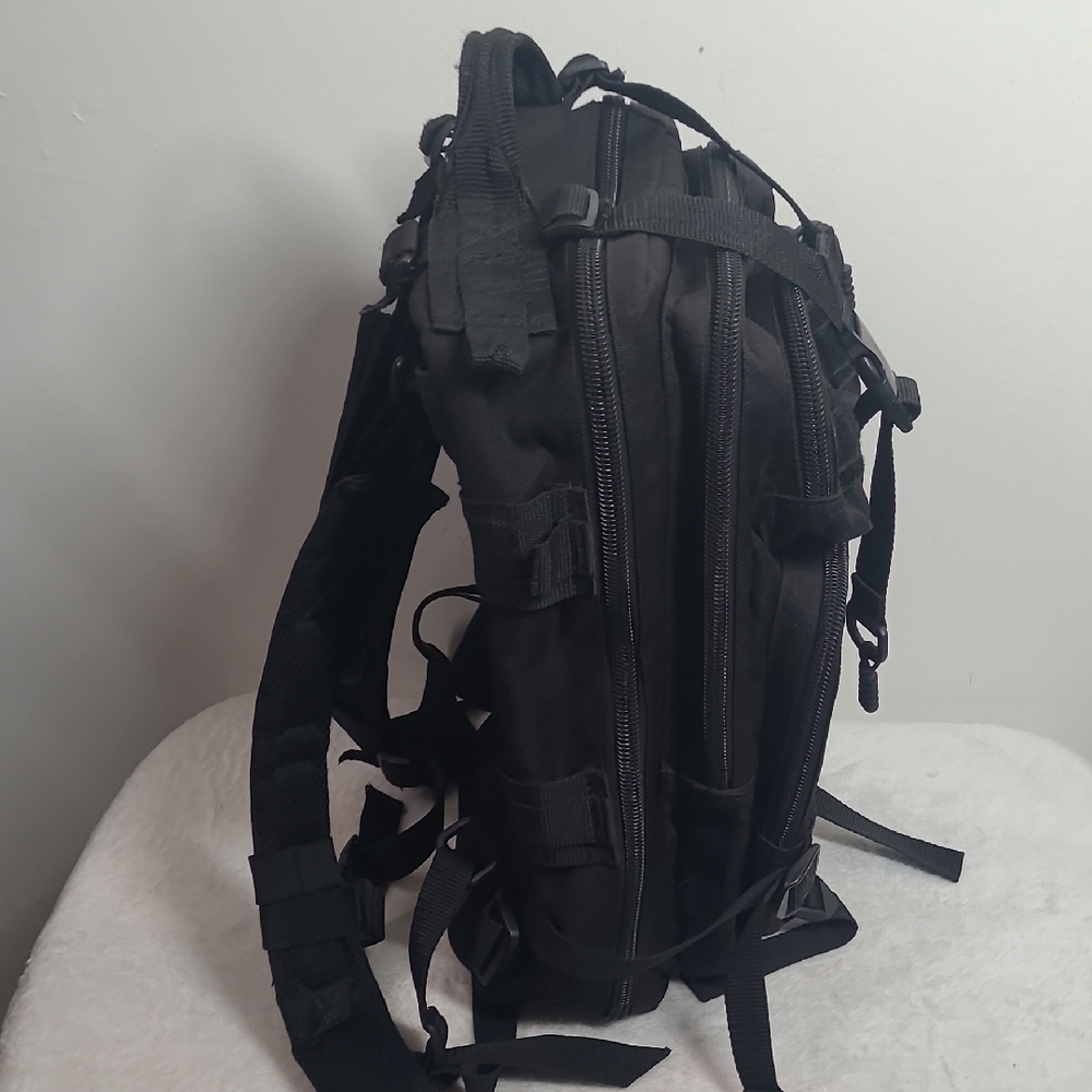 Black Tactical Backpack with MOLLE System - Picture 11 of 13